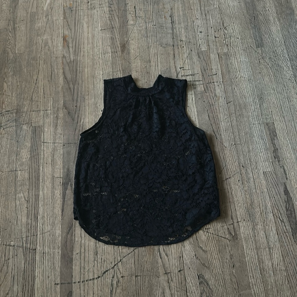 Black Lace Who What Wear Tank Top- Size Medium